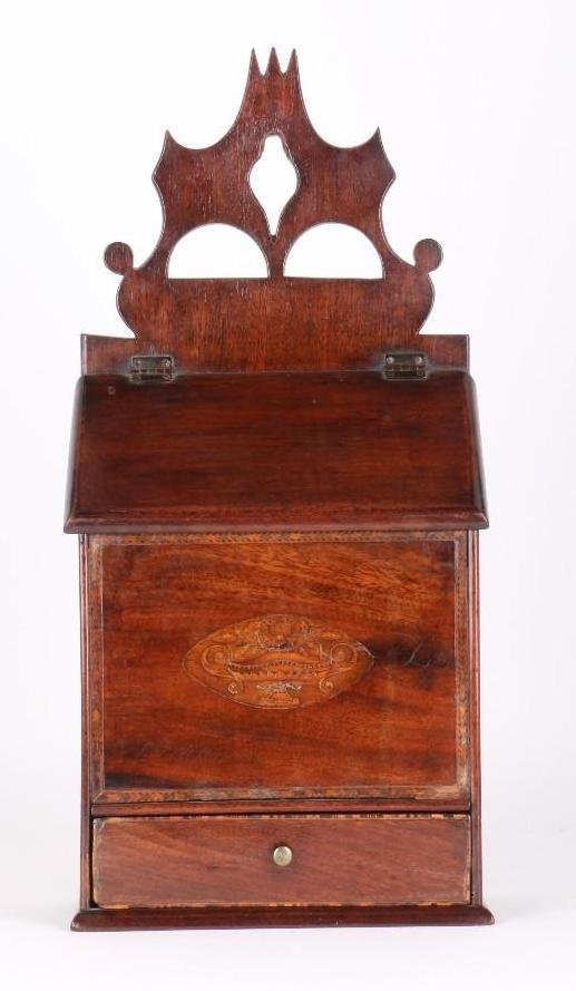 GEORGE III INLAID MAHOGANY CANDLE BOX (1 of 5)