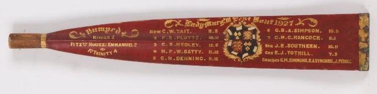 CAMBRIDGE TROPHY ROWING OAR LADY MARY III BOAT 1927 (1 of 1)