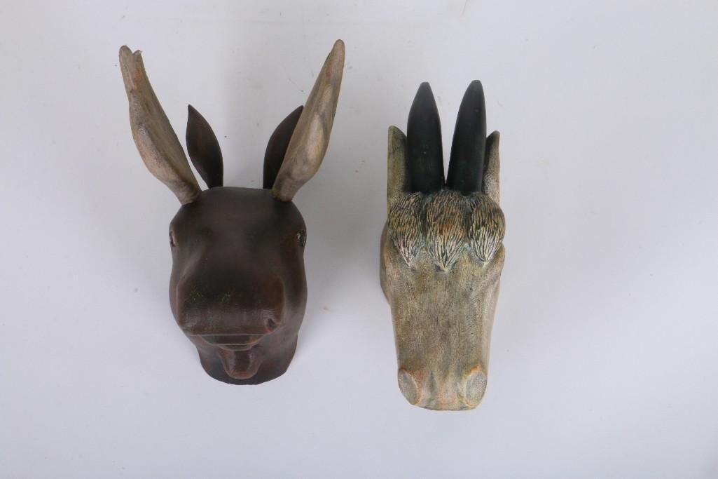 VERMONT FOLK ART MOOSE & GOAT HEAD, K. WILLIAM KAUTZ (1 of 4)