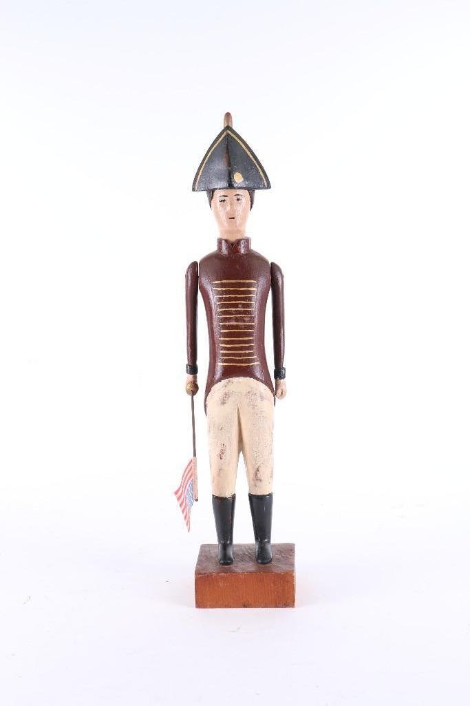 FOLK ART CARVED PAINTED WOOD SOLDIER WHIRLIGIG (1 of 4)