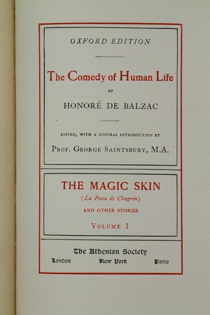 BALZAC. La Comedie Humaine 1901 Limited Oxford Edition (1 of 4)
