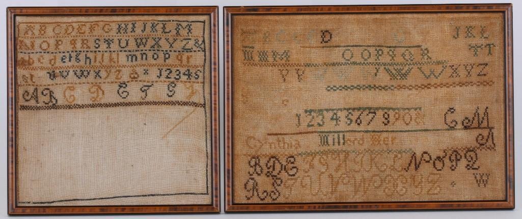 TWO ALPHABET & NUMERAL SAMPLERS: POLLY MILLARD MARTIN (1 of 5)