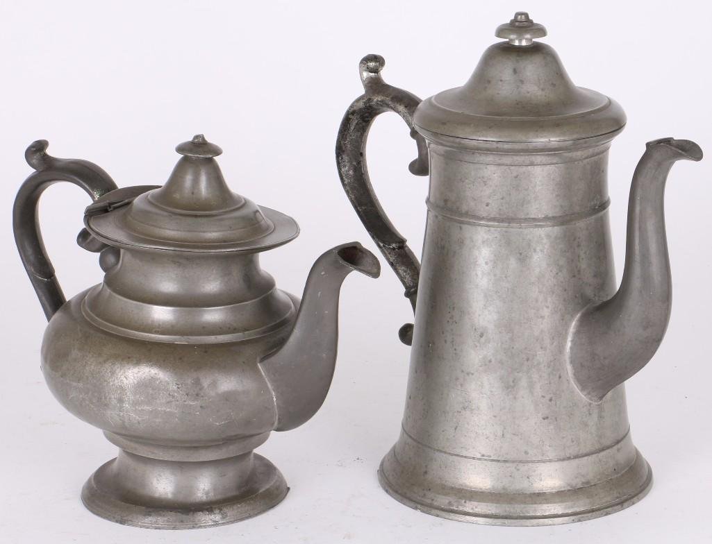 ISAAC LEWIS LIGHTHOUSE PEWTER COFFEE & W SAVAGE TEAPOT (1 of 7)