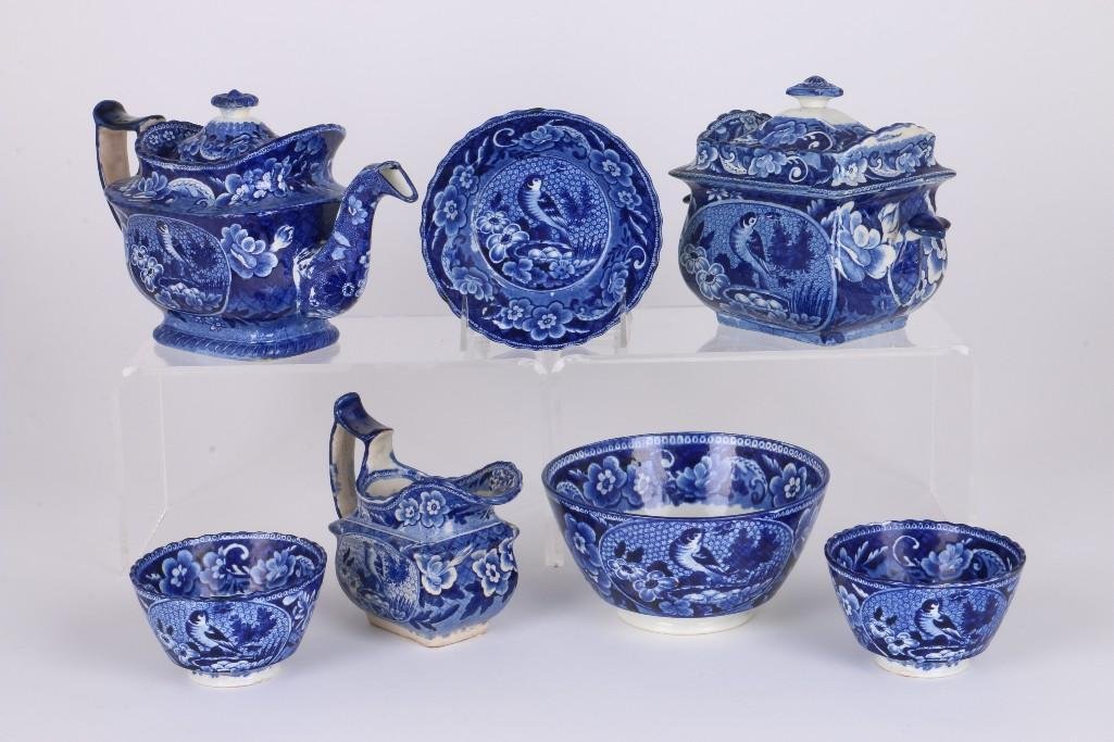 7 STAFFORDSHIRE BLUE & WHITE TRANSFER PRINTED TEAWARE (1 of 10)
