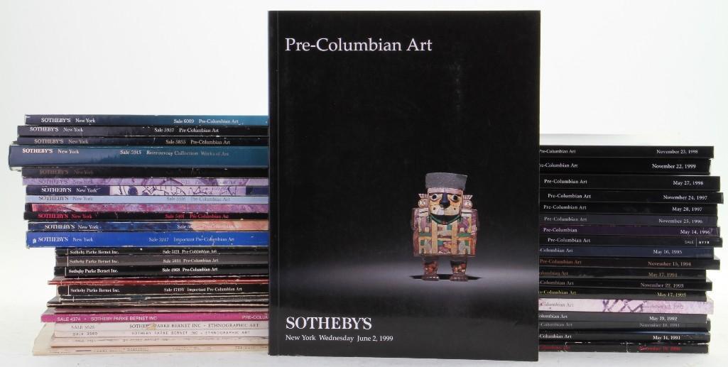 Forty-seven Sotheby's Pre-Columbian Art auction catalog: 11/22/99, 6/2/99, 11/23/98, 5/27/98, 11/24/97, 5/28/97, 11/25/96, 5/14/96, 11/20/95, 5/16/95, 11/15/94, 5/17/94, 11/22/93, 5/17/93, 11/23/92, 5/19/92, 11/18/91, 5/14/91, 11/19/90, 5/2/90, 11/20/89, 10