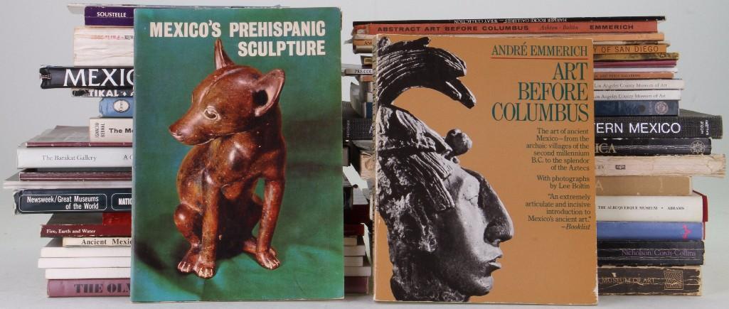 Forty-three books and journals on the pre-Columbian art: Ancient Sculpture from Western Mexico, 1968, John Alsberg; Sculpture of Ancient West Mexico, 1970, Michael Kan, Clement Meighan and H.B. Nicholson (two copies); Sculpture of Ancient West Mexico - Naya
