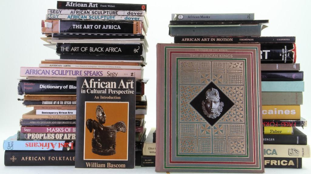 Forty-nine books, journals and pamphlets on African art: African Negro Sculpture, 1948, Paul Wingert; Figures in Wood of West Africa, 1947, Leon Underwood; Negro Art in Belgian Congo, 1948, Leon Kochnitzky; The Ashanti Akua'ba Statues as Archetype, and the 