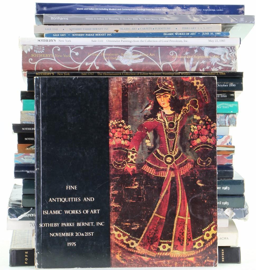 Twenty-four auction catalogues and related reference bo: Bonhams, London: 10/17/02, 10/12/06 Sotheby's London: 10/10-11/90, 4/25/90, 10/11/89, 4/12/89, 10/12/88, 4/13/88, 10/14/87, 10/15/86, 10/17/84, 10/19/83, 4/20/83, 10/12-13/82 Sotheby's, New York: 11/