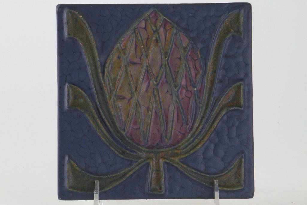 ROOKWOOD FAIENCE THISTLE TILE (1 of 4)