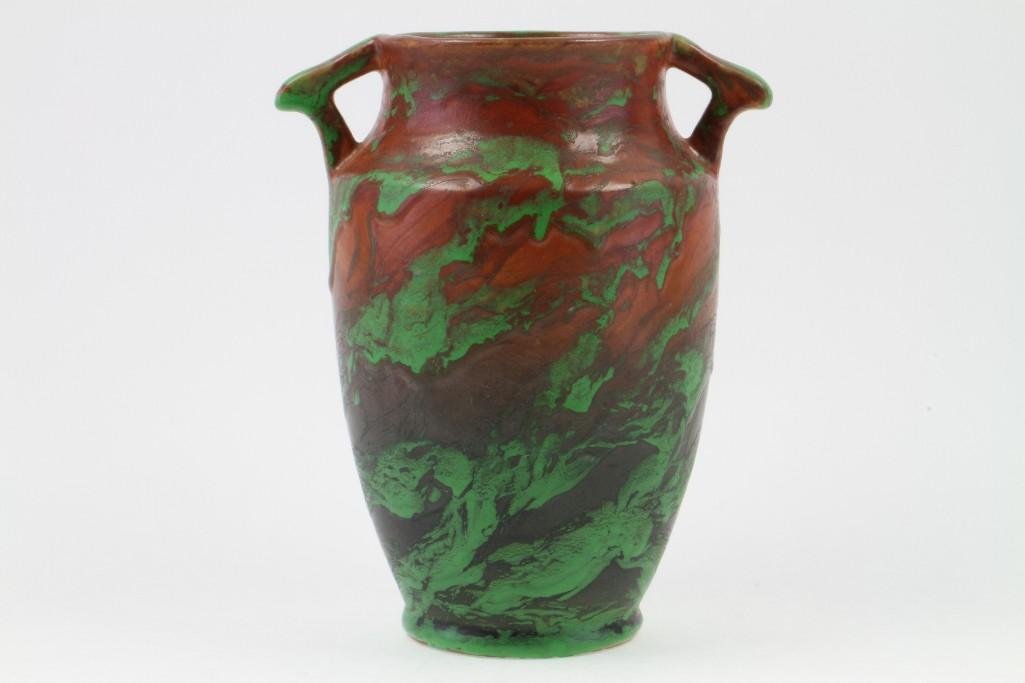 WELLER POTTERY GREORA TWO HANDLED VASE (1 of 4)