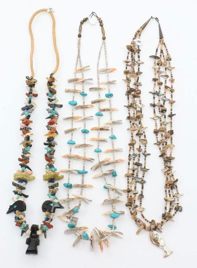 THREE (3) NATIVE AMERICAN NECKLACES (1 of 3)