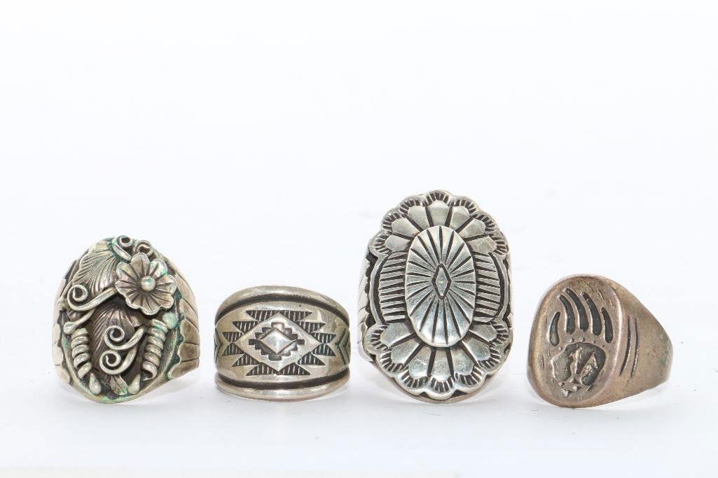 NATIVE AMERICAN STERLING RINGS (1 of 2)