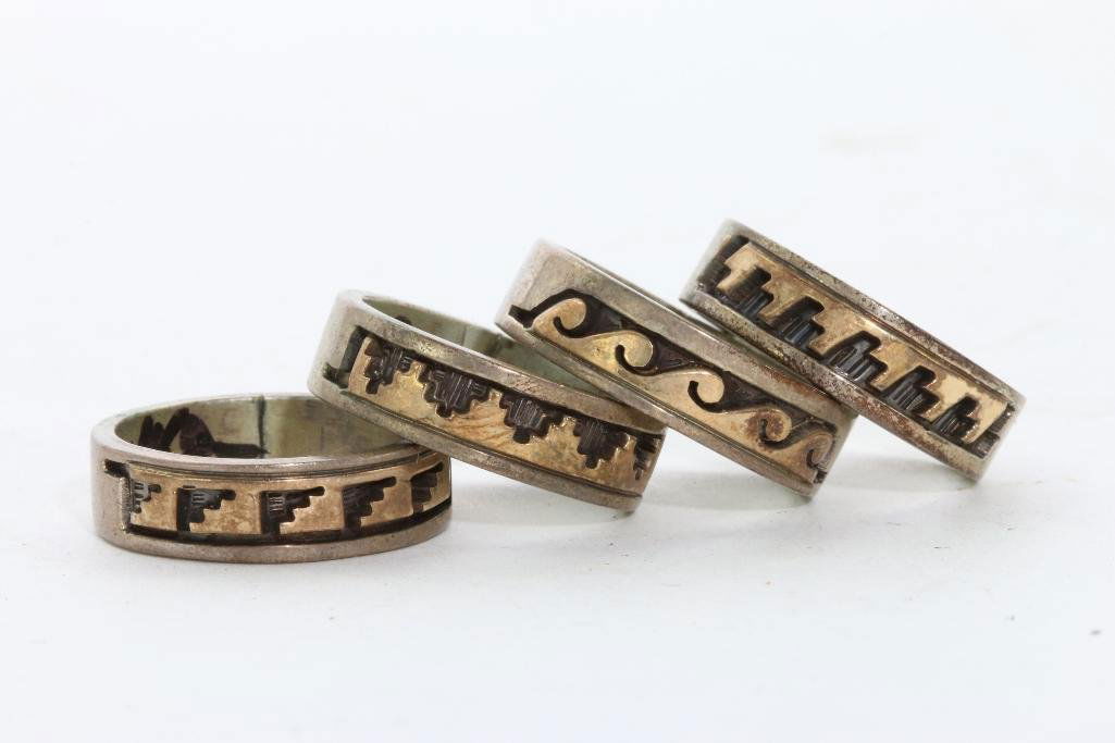 NATIVE AMERICAN STERLING & GOLD FILLED RINGS (1 of 2)