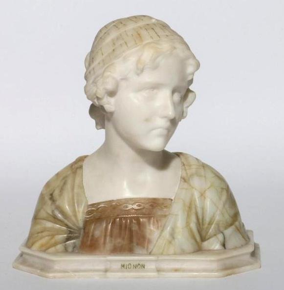 MARBLE BUST OF WOMAN: EARLY 20TH CENTURY MARBLE BUST OF WOMAN Height: 15 inches Notes:This "Fine Mélange" comes from numerous sources and estates. Here are just some of items this sale includes: charming Steiff animal