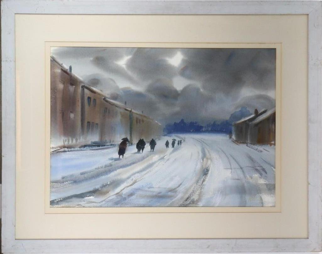 HAROLD R. GRETZNER: THE STROLL: Artwork: 18 X 25 1/2 Frame: 28 1/2 X 36 Notes:This "Fine Mélange" comes from numerous sources and estates. Here are just some of items this sale includes: charming Steiff animals (over 40 lots of alm