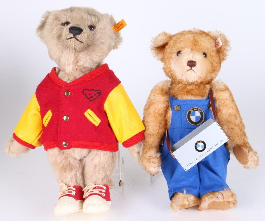 TWO STEIFF THEME BEARS: Two Steiff theme bears Notes:This "Fine Mélange" comes from numerous sources and estates. Here are just some of items this sale includes: charming Steiff animals (over 40 lots of almost 150 items), L