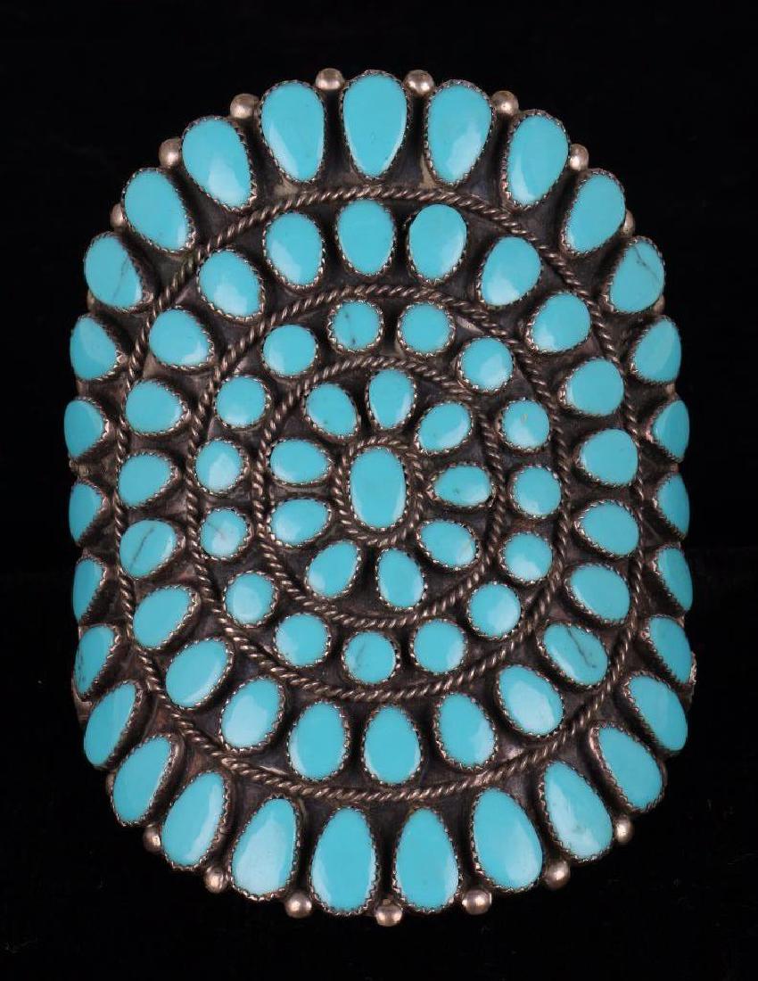 SOUTHWEST TURQUOISE SILVER CUFF BRACELET (1 of 3)
