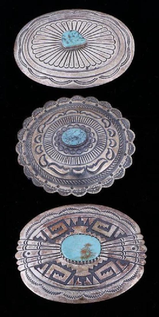 SOUTHWEST TURQUOISE & SILVER BELT BUCKLES (1 of 2)