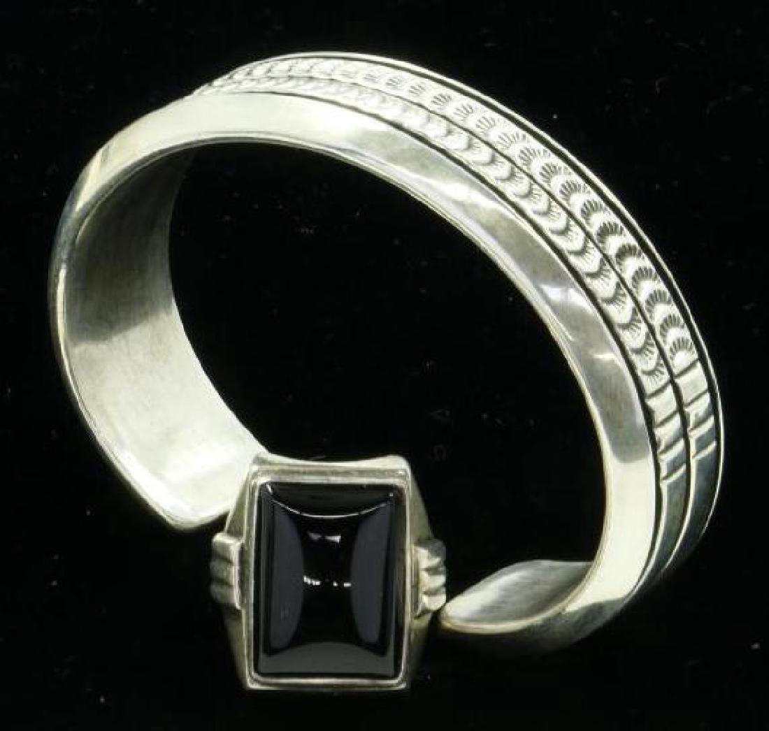 SOUTHWEST SILVER CUFF BRACELET & RING (1 of 4)