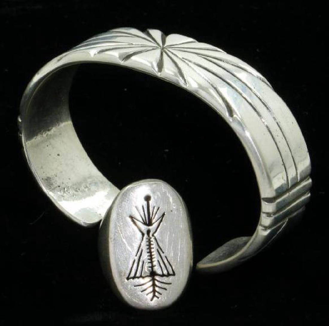 SOUTHWEST SILVER CUFF BRACELET & RING (1 of 4)