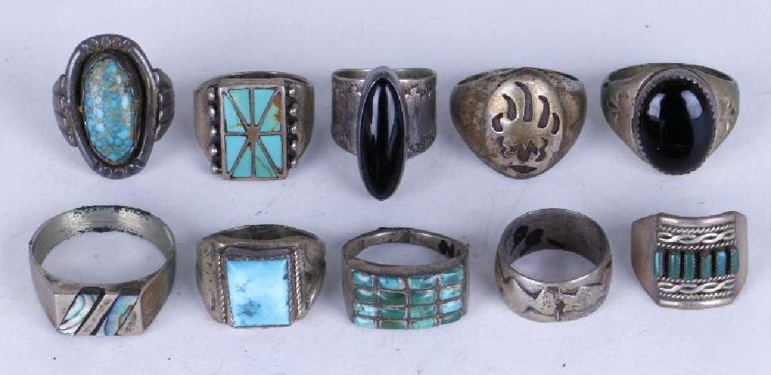 SOUTHWEST TURQUOISE & SILVER RINGS (1 of 2)