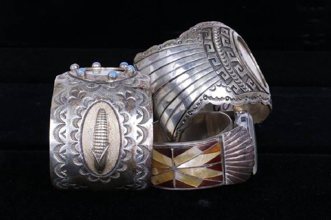 SOUTHWEST SILVER WATCH CUFFS (1 of 5)