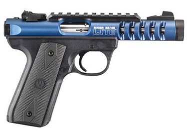 RUGER MARK III 22/45 LITE 22 LR: RUP45MK3ALRPBG PRODUCT DETAILS ·FAMILY:Mark III Series ·MODEL:Mark III 22/45 Lite ·TYPE:Semi-Auto Pistol ·ACTION:Single Action ·FINISH:Blue Anodize ·STOCK/FRAME:Polymer Frame ·STOCK/GRIPS:Black