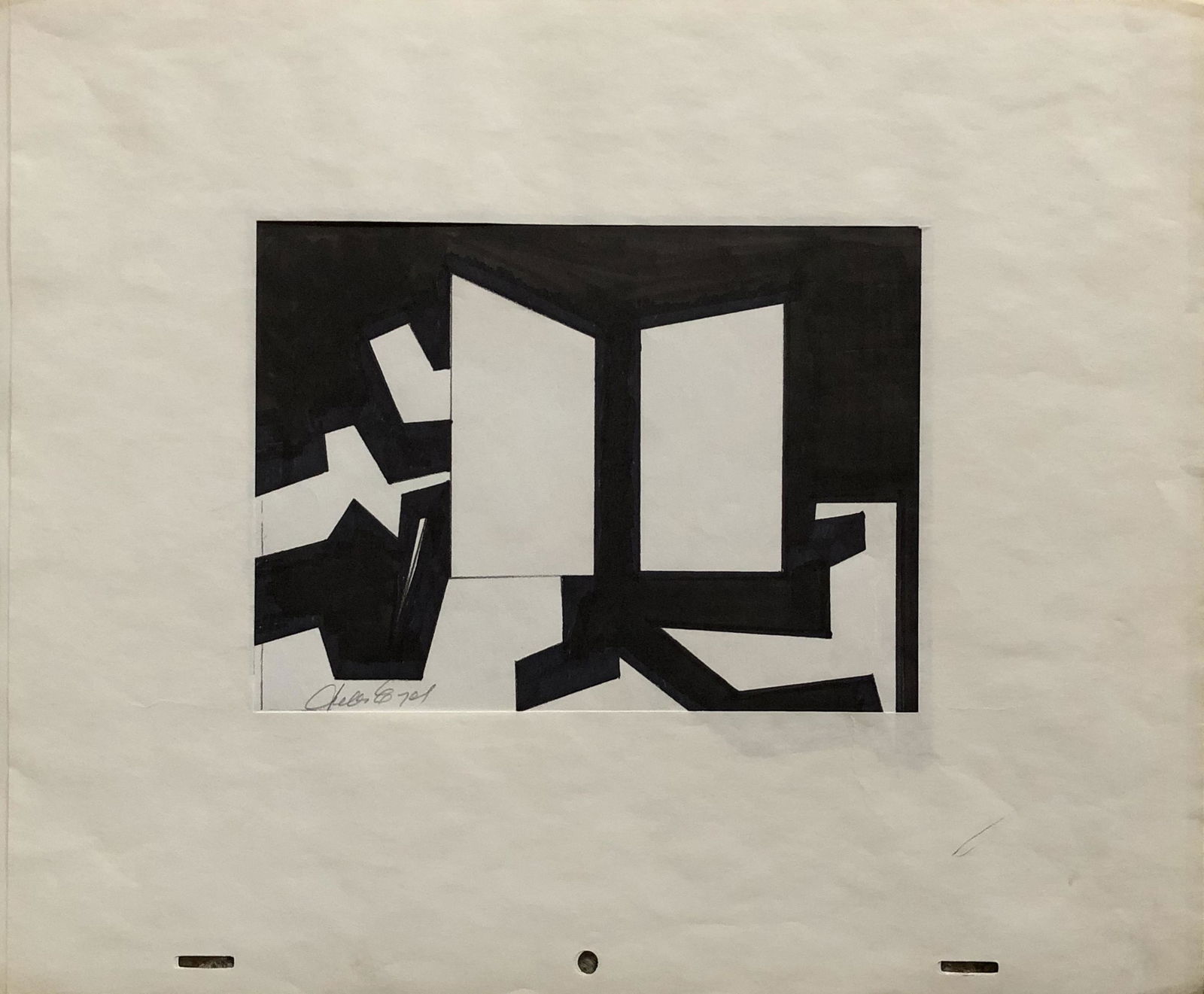 Jules Engel (1909-2003): Jules Engel - Painting on animation production paper. Signed Lower Left. Great abstract original work by Engel. Sheet 10 1/2 x 12 1/2". Site 5 x 7" Beautiful work would look great framed. Engel aside