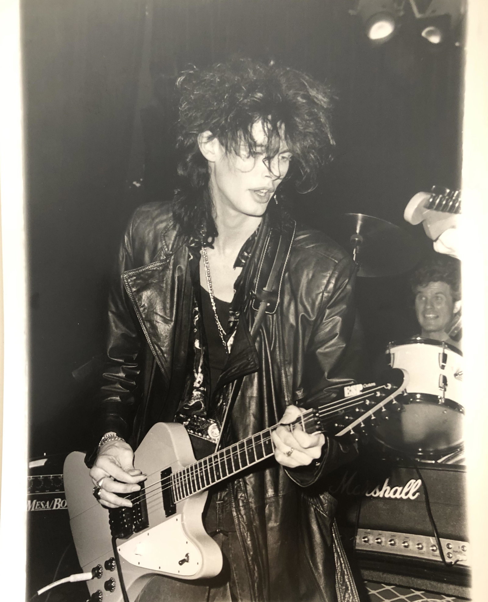 Charlie Sexton at the Roxy - photographer stamp verso: Charlie Sexton at the ROXY on Sunset Blvd for a benefit concert. Taken by noted photographer, Steve Granitz on Nov 6, 1986, stamps verso 9x7 on Kodak paper