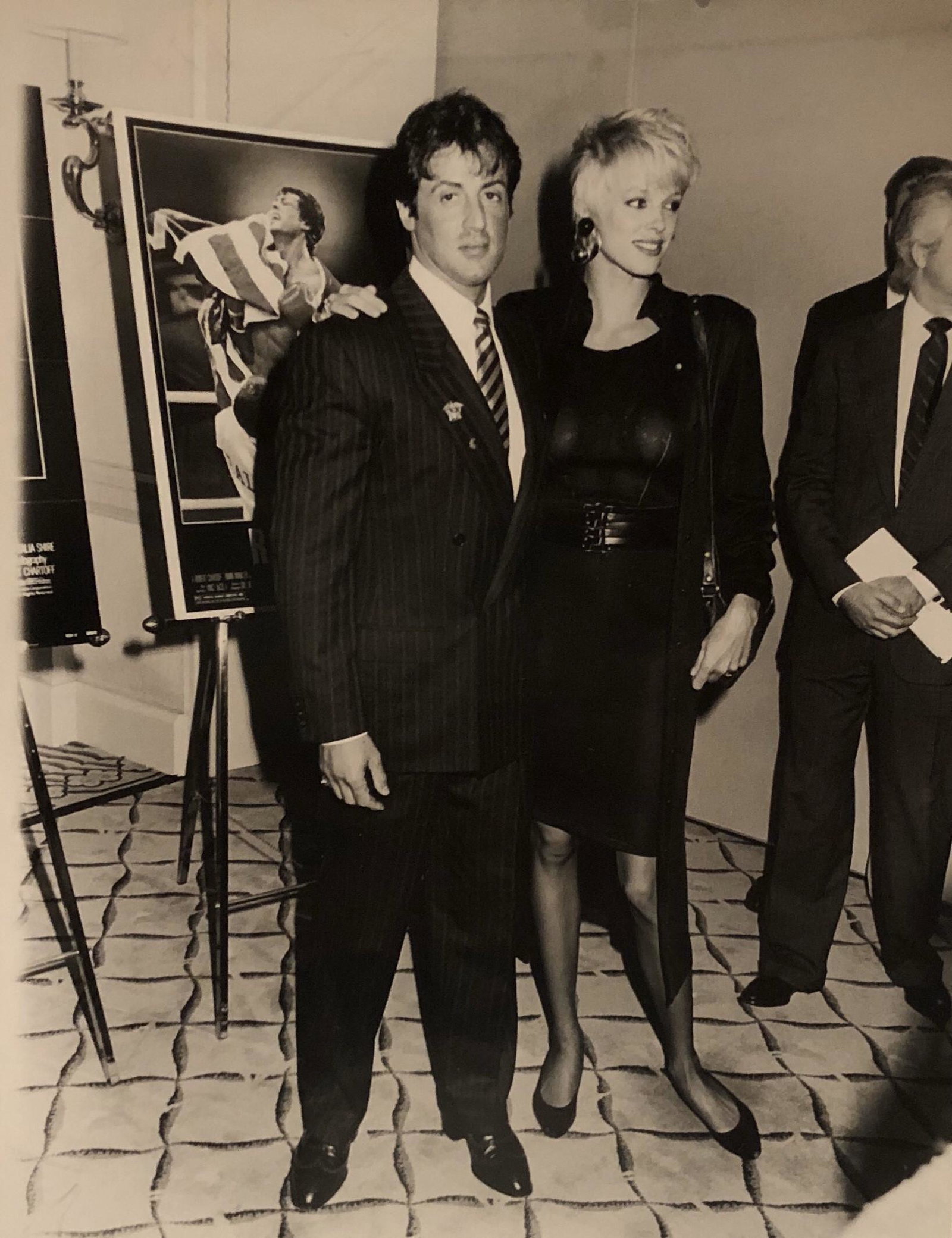 Sylvester Stallone and wife Bridgette Nielsen 1986: Sylvestore Stallone and his wife , Bridgette Nielsen at the Beverly Hills Hotel for the Sylvester Stallone Press Conference- six year ten picture deal. Taken May 22, 1986 by noted photographer Scott D