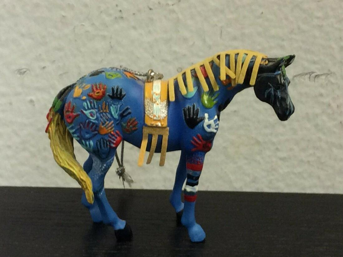 Trail Of Painted Ponies #12334 Blue Medicine Ornament.: Trail Of Painted Ponies #12334 Blue Medicine Ornament. Pony ornament measures 3" long and 2.5" tall and 2" wide.
