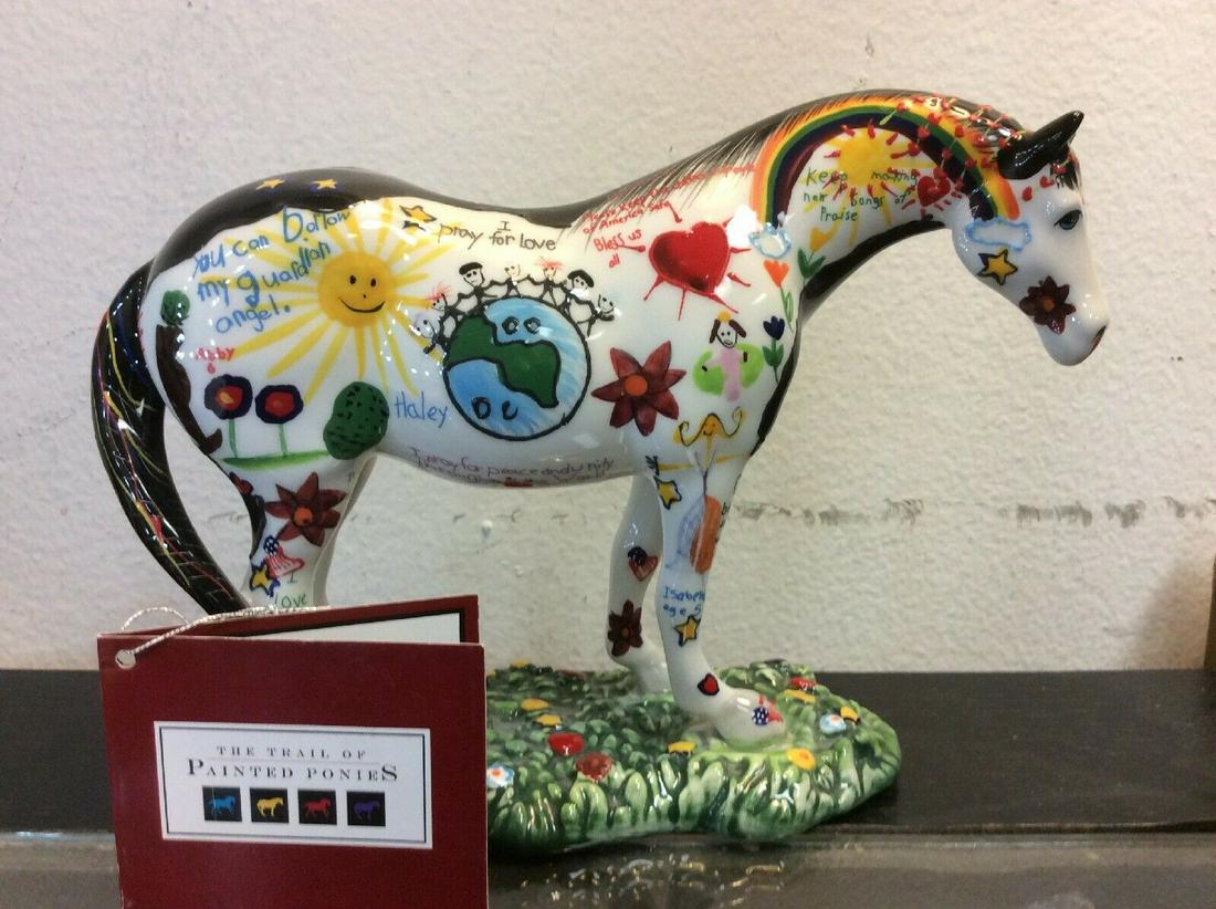 Trail Of Painted Ponies #1586 Children's Prayer Pony By: Trail Of Painted Ponies #1586 Children's Prayer Pony By Youth Of America. Pony measures 8" long and 6.5" tall on a 6.5"x2.5" base.