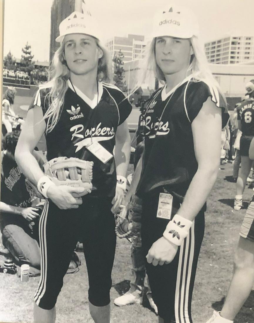 Gunnar and Mathew Nelson - 1989 photgrapher stamped: Taken May 20, 1989 by noted photographer Greg De Guire w/ photographer stamp and description verso. 9x7