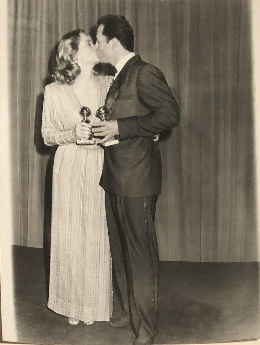 Bruce Willis and Cybill Shepherd win best actor and: 44th Annual Golden Globe Awards at the Beverly Hilton Hotel Taken Jan 31, 1987 by noted photographer Scott Downie w/ photographer stamp and description verso. 9x7 on Kodak paper.