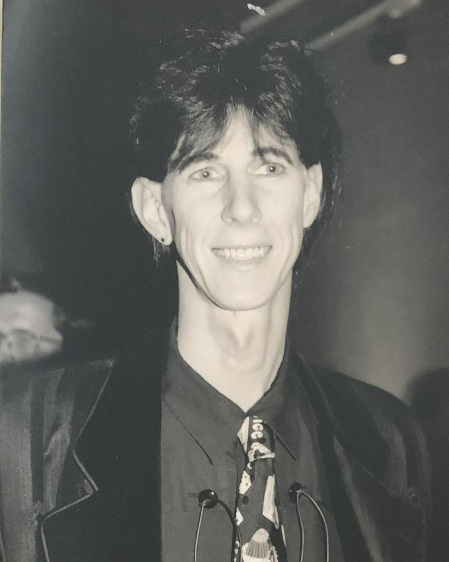 Rick Ocasek " The Cars" at the Rainbow Auction 1991: Taken Dec 29, 1991 by noted photographer Victor Malafronte w/ photographer stamp and description verso. 9x7