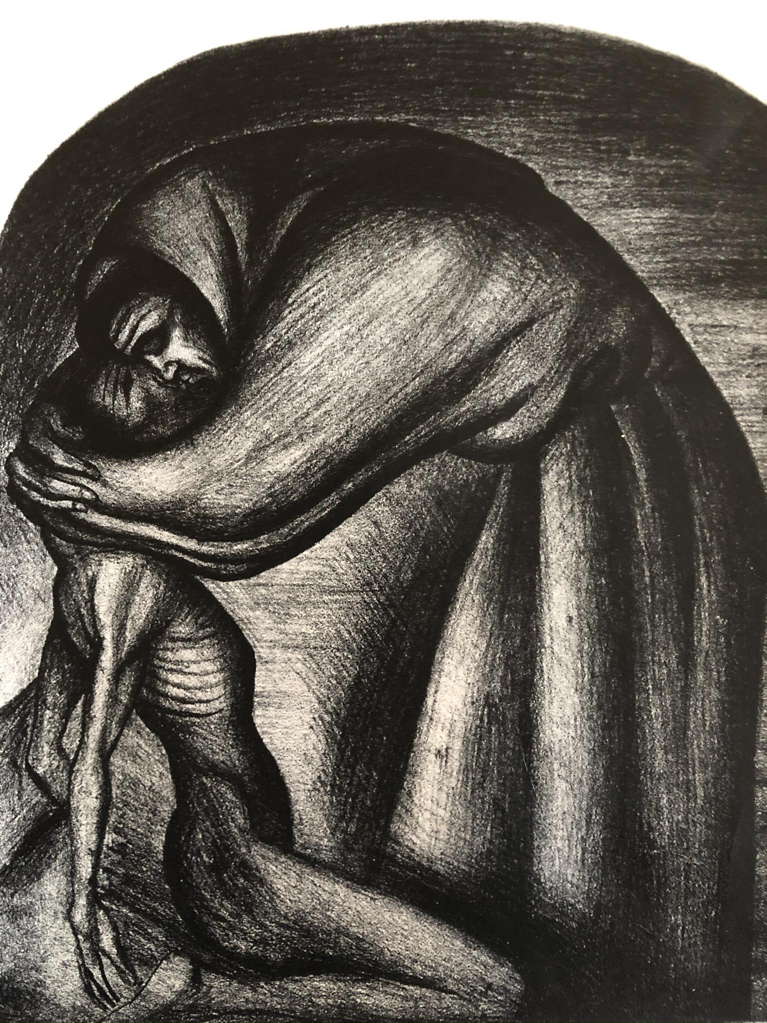 Jose Clemente Orozco: Photograph of a Orozco print # 21 / 50. Verso: Museo Jose Clemente Orozco Hamburgo 113 Mexico Resevados Todos Los Derechose De Reproduccion 10 x 8"