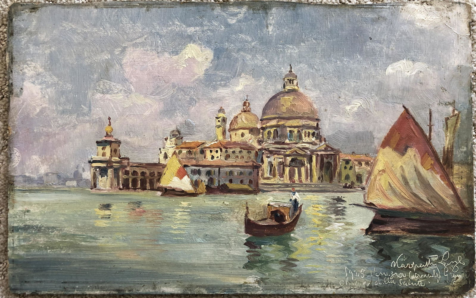 1925 Painting Venice Canal - signed (1 of 6)