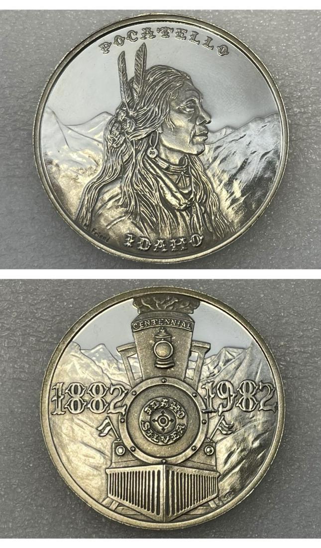 Chief Pocatello Silver Coin: Chief Pocatello, known as Shoshoni language as Tondzaosha; 1815- 1884, was a leader of the Northern Shoshone, a Native American people of the Great Basin western North America. He led attacks against