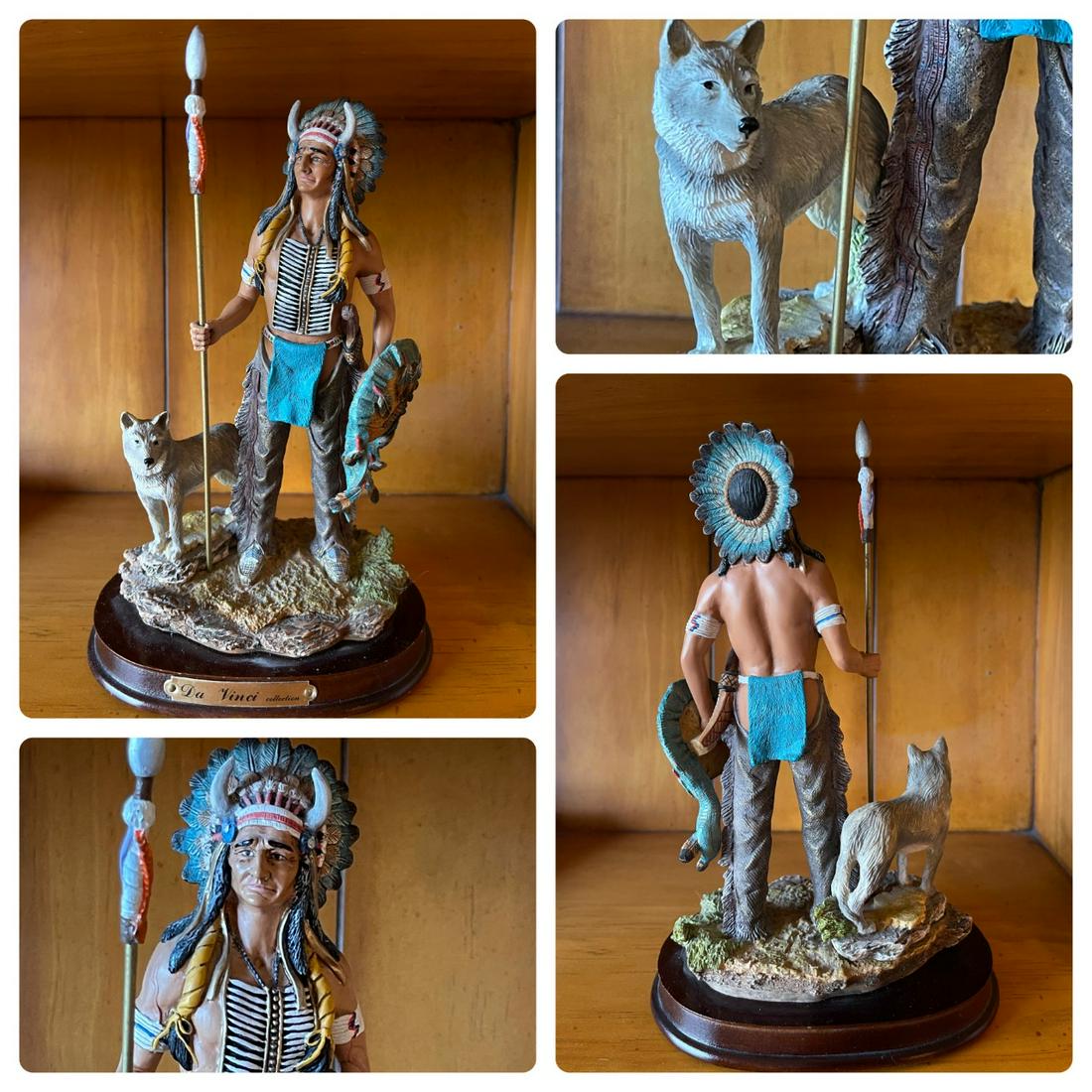 DaVinci Collection Warrior: DaVinci Collection Warrior with wolf. 9" x 9 1/2"
