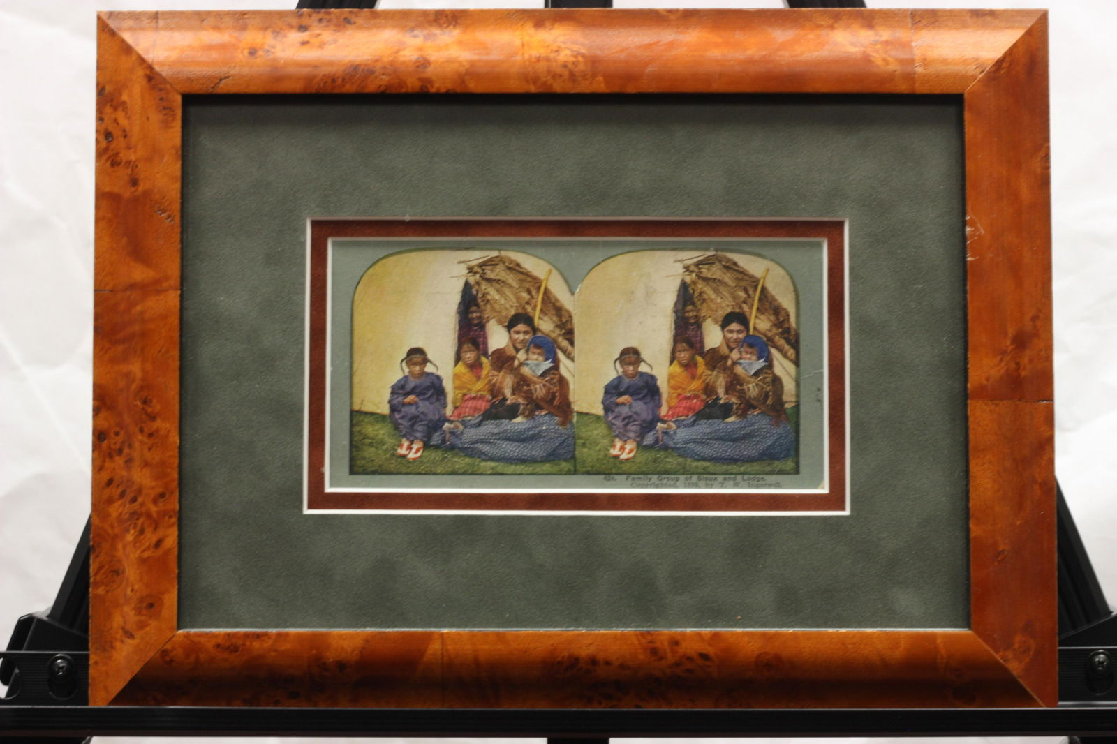 Stereoview of Family Group of Sioux and Lodge (1 of 2)