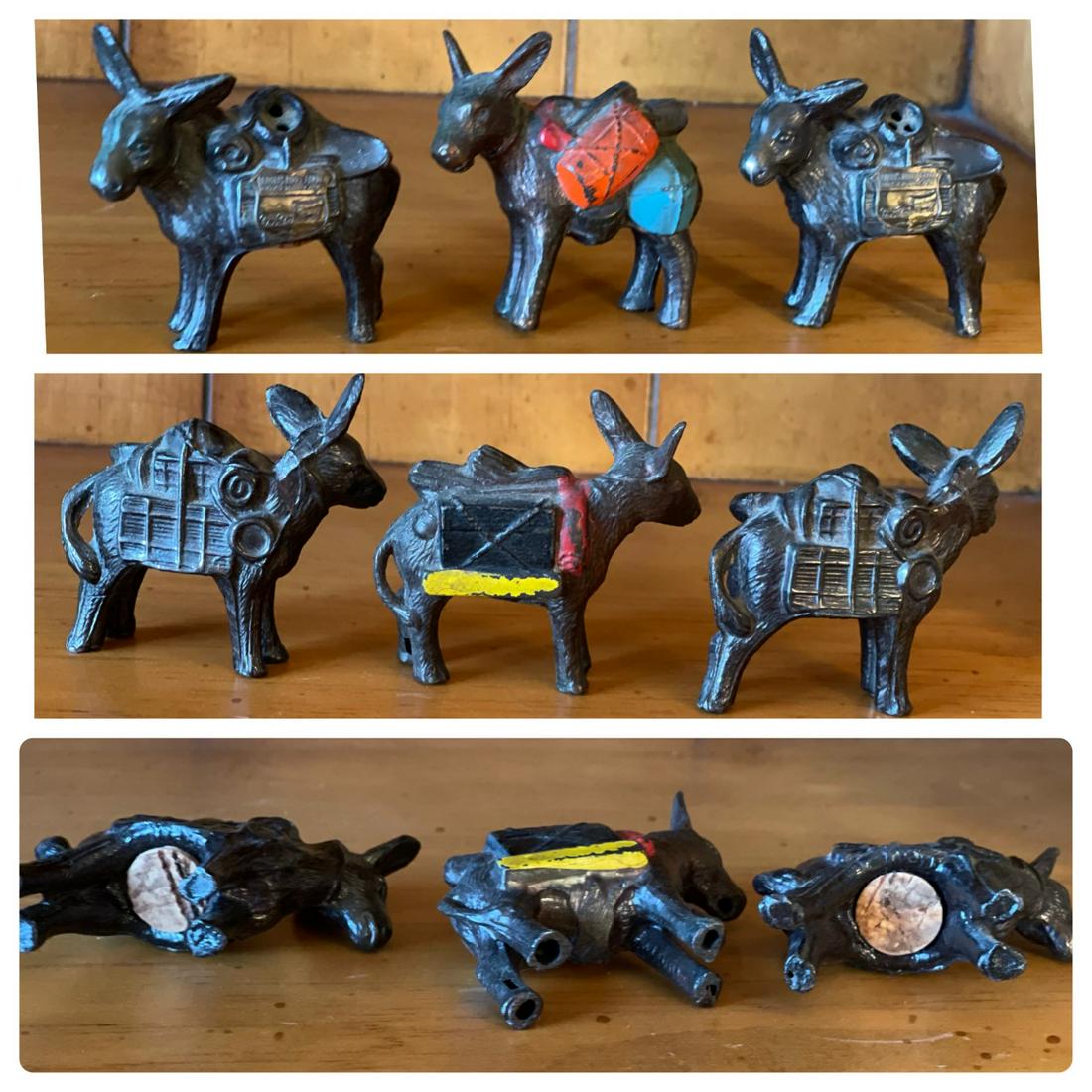 3 Vintage Metal Donkeys (1 of 1)