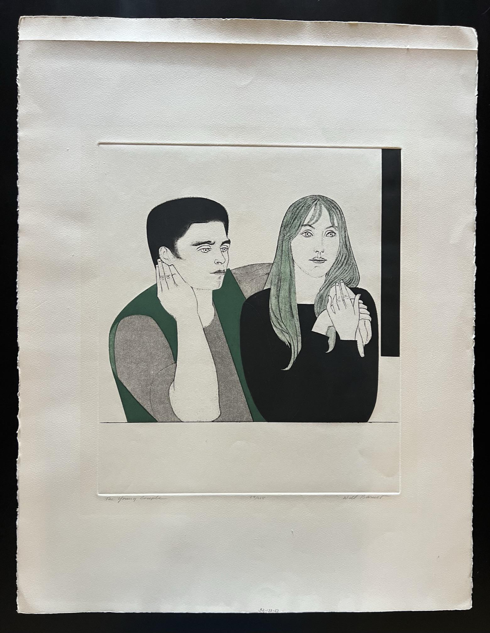 Will Barnet (1911-2012) Etching - Signed: Will Barnet Title: The Young Couple Year: 1971 Signed: YESEdition: 57 / 225 Type: Etching on paperCat Raisonne: Cole 141Dimension: Sheet - 30 x 23"