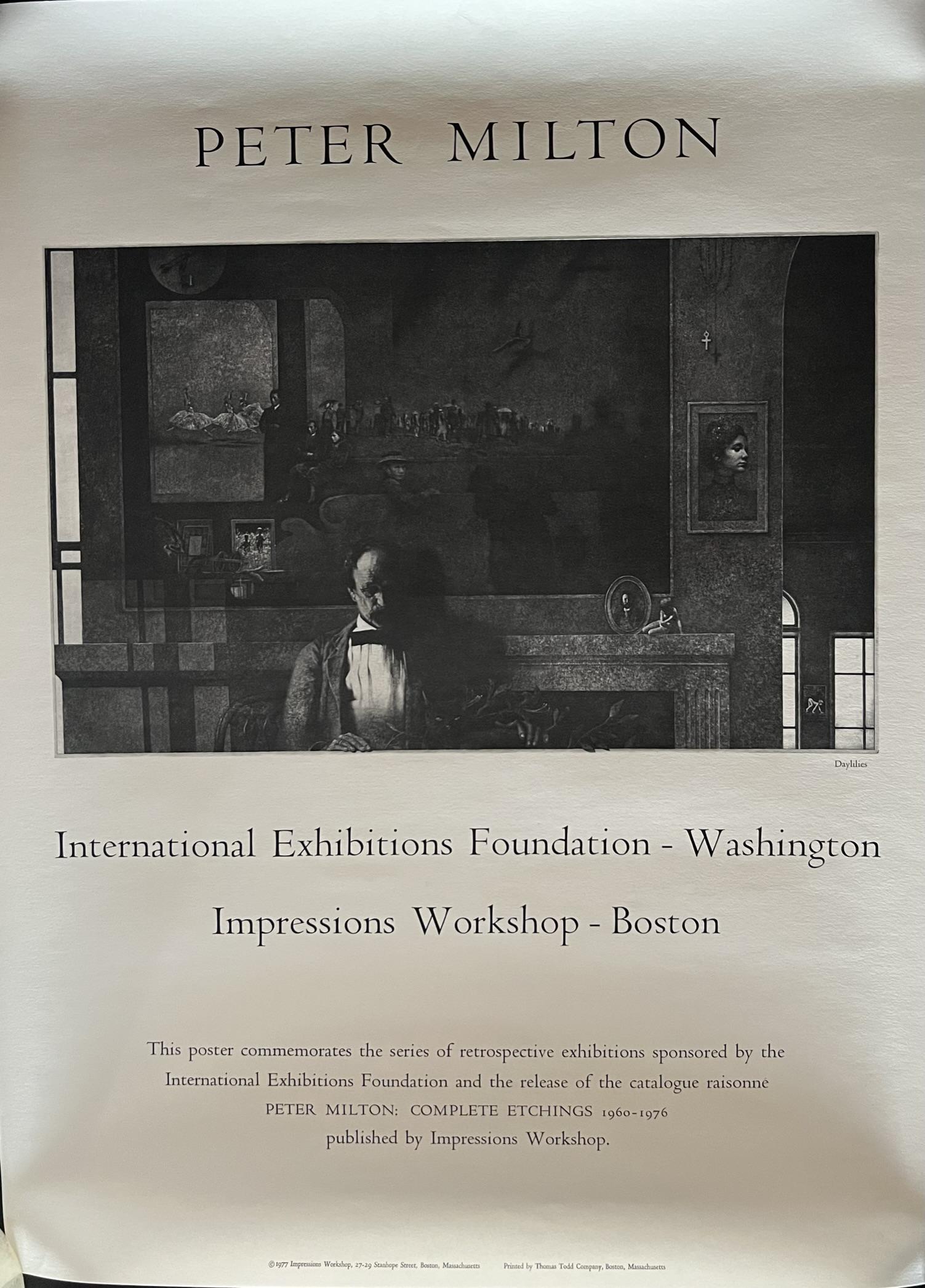 Peter Milton (b.1930): Peter Milton (b. 1930-) International Exhibtion Foundation - Washington Impressions Workshop - Boston Dimension : 18 x 24"