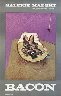 Francis Bacon -Galerie Maeght-lithograph 1966: Francis Bacon - Galerie Maeght 13 Rue deteheran Paris 8. Maeght Editeur - Arte Paris Exhibition Lithograph 28 x 17 1/2" Year: 1966