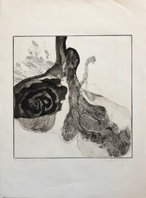 Wesley Chamberlain (1932-1990) Etching mid century