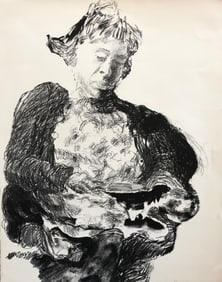 Wesley Chamberlain (1932-1990) Red Queen litho - mid century 1962