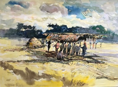 Muslim Saleh -(b. 1927 Sumatra)- painting