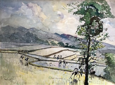 Muslim Saleh -(b. 1927 Sumatra)- painting