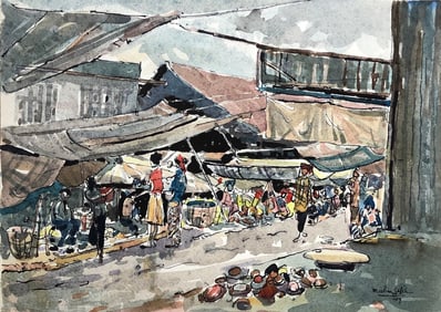 Muslim Saleh -(b. 1927 Sumatra)- painting