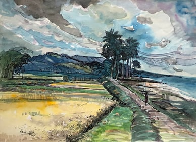 Muslim Saleh -(b. 1927 Sumatra)- painting